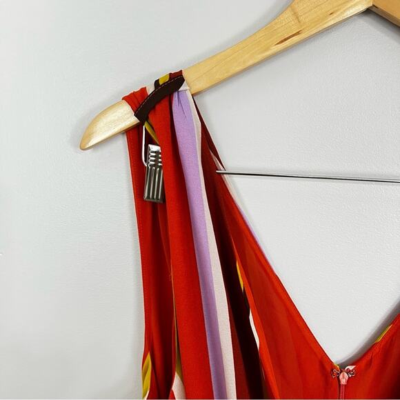 Forever21 Retro Striped Double V neck Candy-cane Stripe Maxi Dress Size 2X NEW - Picture 7 of 12